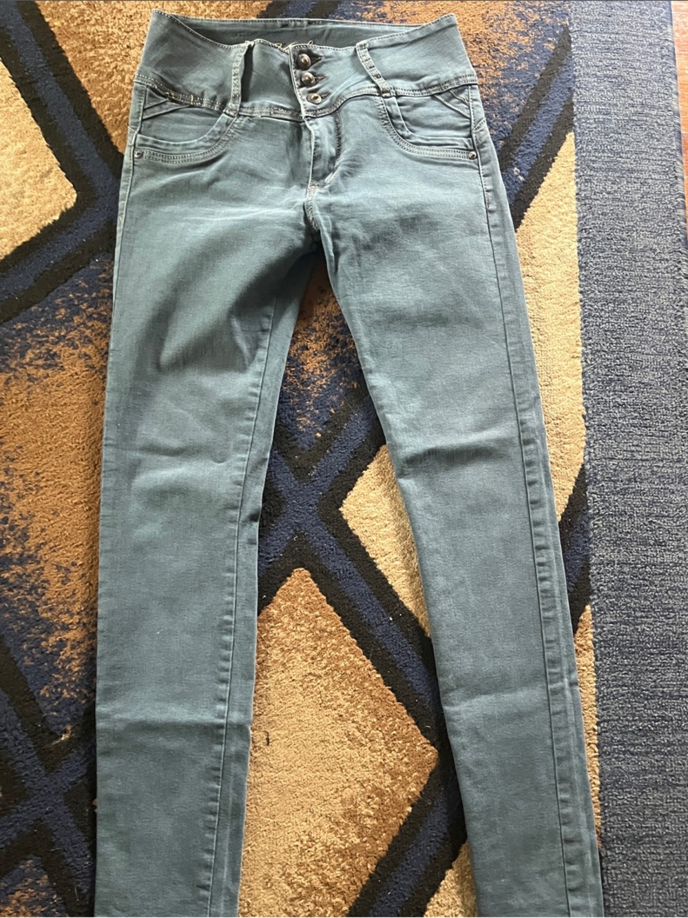 Kalowa Women's Skinny Jeans in Teal